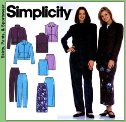 8398  Simplicity ZIPPY JACKET, VEST, SKIRT LENGTHS, PANTS PATTERN 14-18 uncut